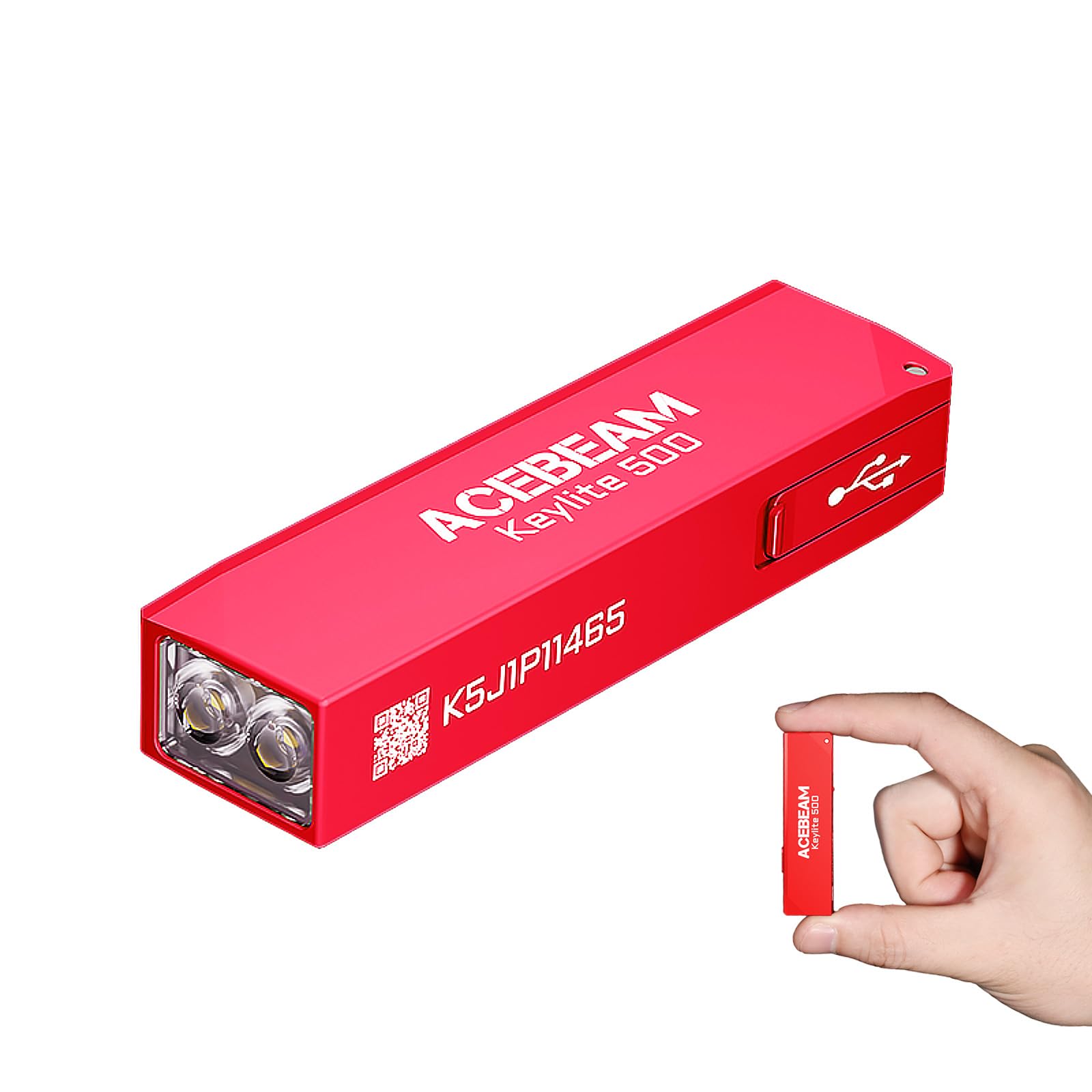 Photo 1 of ACEBEAM Keylite 500 High Lumens Keychain Flashlight Rechargeable, Ultra-Compact Flat Pocket EDC Flashlight with Dual LEDs, 6 Modes, Type-C Charging, Small MINI Flash Light for Emergency, Home, Outdoor