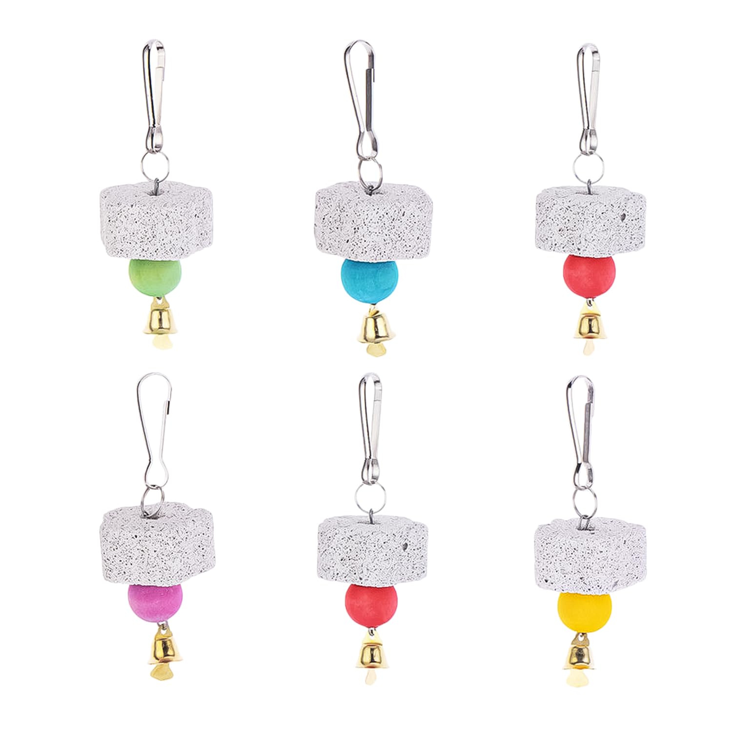 Bohue 6pcs Bird Teeth Grinding Chew Treats Toy Bite Training Chewing Toy Bird Chew Toy Bird Cage Accessories for Budgies Cockatiel Parrots Parakeets