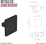 Decoranddecor Calla Square Cabinet Knob Door Pull Handle Black Zinc 40mm view 2