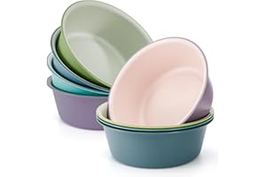 ZAVOOS 8 Pieces Round Plastic Wash Basin, 5 Quart Portable Laundry Hand Wash Dish Pan, Stackable Space Saving Camping Washing Tub for Kitchen Sink, Washing Storage Cleaning Supplies