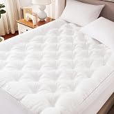 4 Inch Memory Foam Mattress Topper King Size for Back Pain Relief | Quilted Pillow Top Fitted Mattress Pad with 360&deg; All-Around Elasticized Pocket, 6-21" Deep Pocket