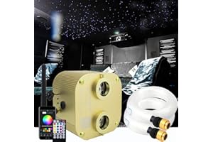AZIMOM Bluetooth 20w Upgraded Fiber Optic Lights Twinkle Star Ceiling Lighting Kits 1100pcs0.03in13.1ft Fiber Strands Dual Port RGBW Sound Remote Control Light Source Home Indoor Car Ceiling Decor
