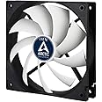 ARCTIC F12 TC - 120 mm Case Fan with Temperature Control, Quiet Motor, Computer, Fan Speed: 300-1350 RPM - Black, White