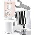 Kitsch Filtered Shower Head - Shower Filter Head for Hard Water, Water Filter & Softener - For Hair Nails & Skin Vitamins, Removes Heavy Metal, Portable, Bathroom Accessories - Chrome