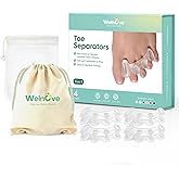 Welnove Toe Separators - 2 Pairs Toe Spacers for Women Men to Correct Bunion, Toe Straighteners for Plantar Fasciitis, Hammertoes, Relieve Feet Pain, Foot Alignment - S
