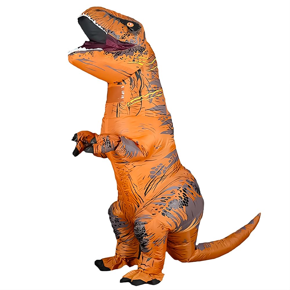 Rafalacy Inflatable Dinosaur Costume for Adult Blow up T-rex Costume Funny Dino Halloween Party Fancy Dress Outfit