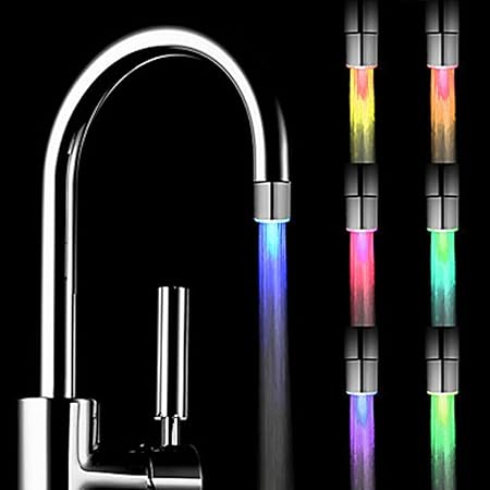 Tomtopp Multi-Colors LED Faucet Water Stream Glow Lighting Tap Home Tool