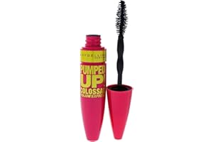 Maybelline Volum' Express Pumped Up Colossal Mascara, Washable Formula Infused with Collagen for Up To 16x Lash Volume, Glam Black, 1 Count