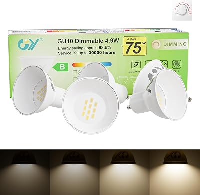 GY Dimmable GU10 LED Bulb 4.9W 790LM 4000K 120° Beam 5-Pack