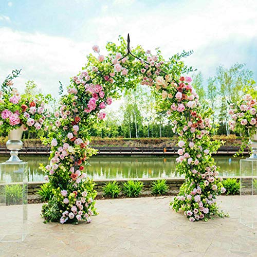 FDInspiration Black Steel Rose Arch Climbing Plant Garden Arbor Curving Structure Outdoor Decor with Ebook - Thumbnail 2