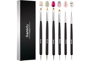 BANIDY Nail Art Brushes for Gel Nail Art Nail Design Brush Tools Dual-Head Pen Painting Set Include Nail Extension Gel Brush Nail Art Liner Brush Nail Dotting Pen for DIY Manicure Gel Polish