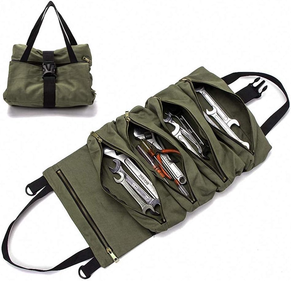 Hot Sale Roll Tool Roll Multi-Purpose Tool Roll Up Bag Wrench Roll Pouch Hanging Tool Zipper Carrier Tote