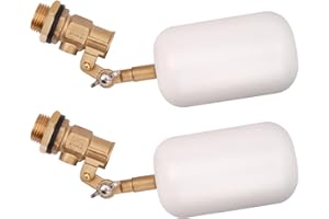 PAULOZYN Float Valve 1/2 inch, Brass Water Float Valve with Adjustable Arm, Float Ball Valve Automatic Fill and Water Level Control for Water Trough,Fountains,Water Tank,Ponds,Pool,Aquariums