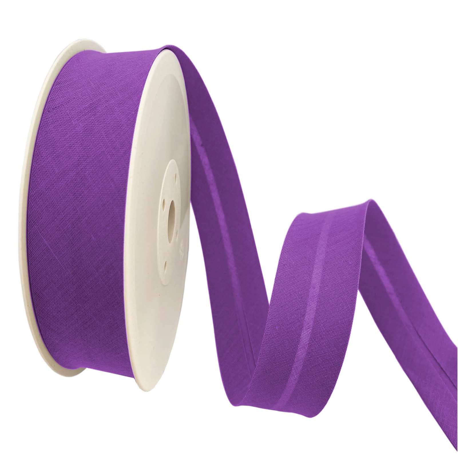 TEXTEX = 20mm Wide Bias Binding Tape. 50% Cotton and 50% Polyester. 10m Piece - (Purple) — image 1