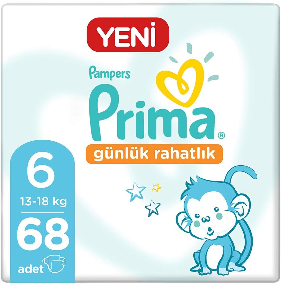 Prima Günlük Rahatlık Bebek Bezi 6 Beden 68 Adet Amazon