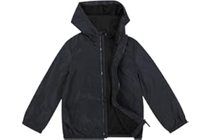 CASELAND Boys Rain Jacket Hooded Kids Water-resistant Raincoat Casual Lightweight Breathable Windbreaker Outwear