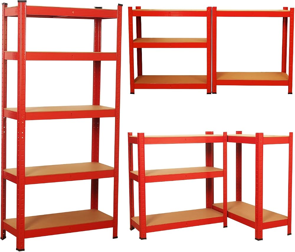 Shine Planet 5 Tier Garage Shelves Metal Storage Racking 875kg Capacity