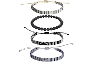 MANNIKESI Beach Bracelet Set for Men and Women, Surfer Men Bracelet, Braided Boho Summer Bracelets Adjustable Men's Bracelet Handmade Women Bracelet String Rope Ankle Bracelets Birthday Gift