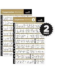 Póster de ejercicios de suspensión laminado - Tabla de entrenamiento de fuerza - Construir músculo, tono y tensar - rutina de entrenamiento de resistencia al gimnasio en casa - Guía de fitness - Resistencia al peso corporal