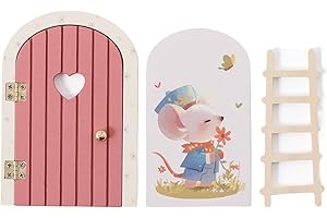 Fairy Door for Classroom - Wooden Fairy Garden Door Set for Wall Skirting Board, Enchanting Home Decor Thanksgiving and Birth