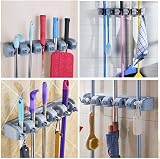 Vicloon Broom Mop Holder Tidy Organizer 5 Slots 6 Hooks Wall Mounted view 5
