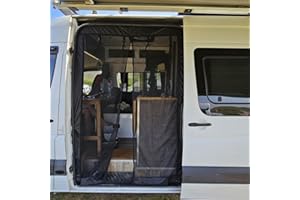 BKICKI RV Insect Screen Net Door Sunshade Screen Mount Anti-Flying Privacy Protection Net Sliding Door for Mercedes-Benz Sprinter High Roof