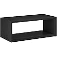 Henn&Hart 48" Wide Rectangular Coffee Table in Black Grain, for Home, Living Room, Bedroom, Entertainment Room, Office