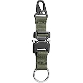 SOWHUP Tactical Keychain with Heavy Duty Quick Release Metal Buckle, EDC Gear Clips with HK Clip and Stainless Steel Ring