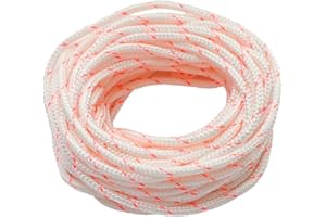 Mtanlo 4.0 mm Recoil Starter Rope Pull Cord 10-Meter Trimmer Edger Brush Cutter Lawn Mower for Stihl Chainsaw Pull Cord for Husqvarna Chainsaw Cord Recoil Rope Nylon Starter Cord (4.0 mm-Red-10M)