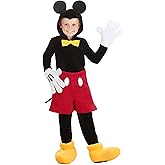 Disney's Deluxe Mickey Mouse Costume for Boys, Mouse in Red Shorts Halloween Outfit, Cartoon Character Dress-up