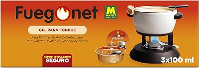 Fuegonet 231112 Gel for Fondues, 3x8.5x26.5cm, Transparent