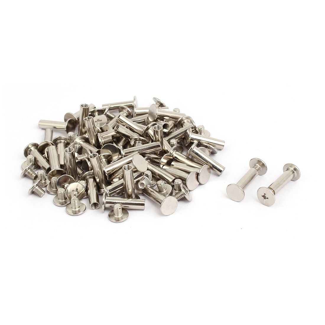 Sourcingmap Screw Post Female 5x20mm Belt Buckle Binding Bolts Leather Fastener 50 Sets