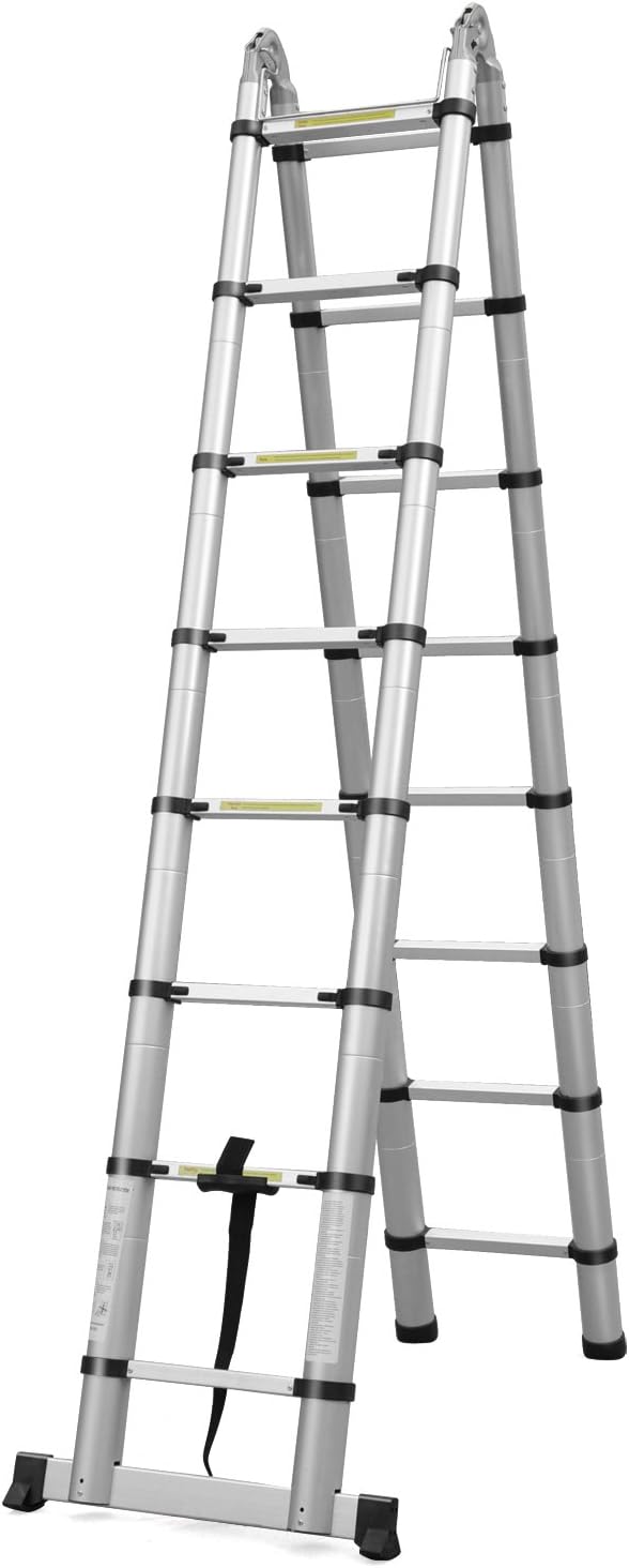 Beyondfashion 150kg Safe and Versatile 5.0M Multi-Purpose Folding Telescopic Aluminium A Frame Shape Ladder