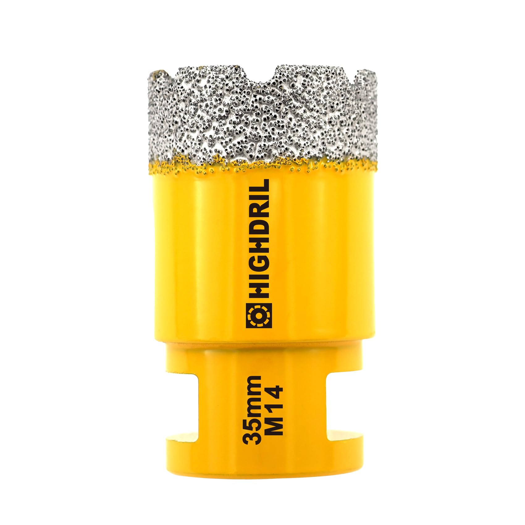 HIGHDRIL Diamond Core Drill Bit - 1-3/8"(35mm) with M14 Thread Dry drilling for Porcelain Tile Ceramic Granite Marble Stone Masonry Brick for Angle Grinders