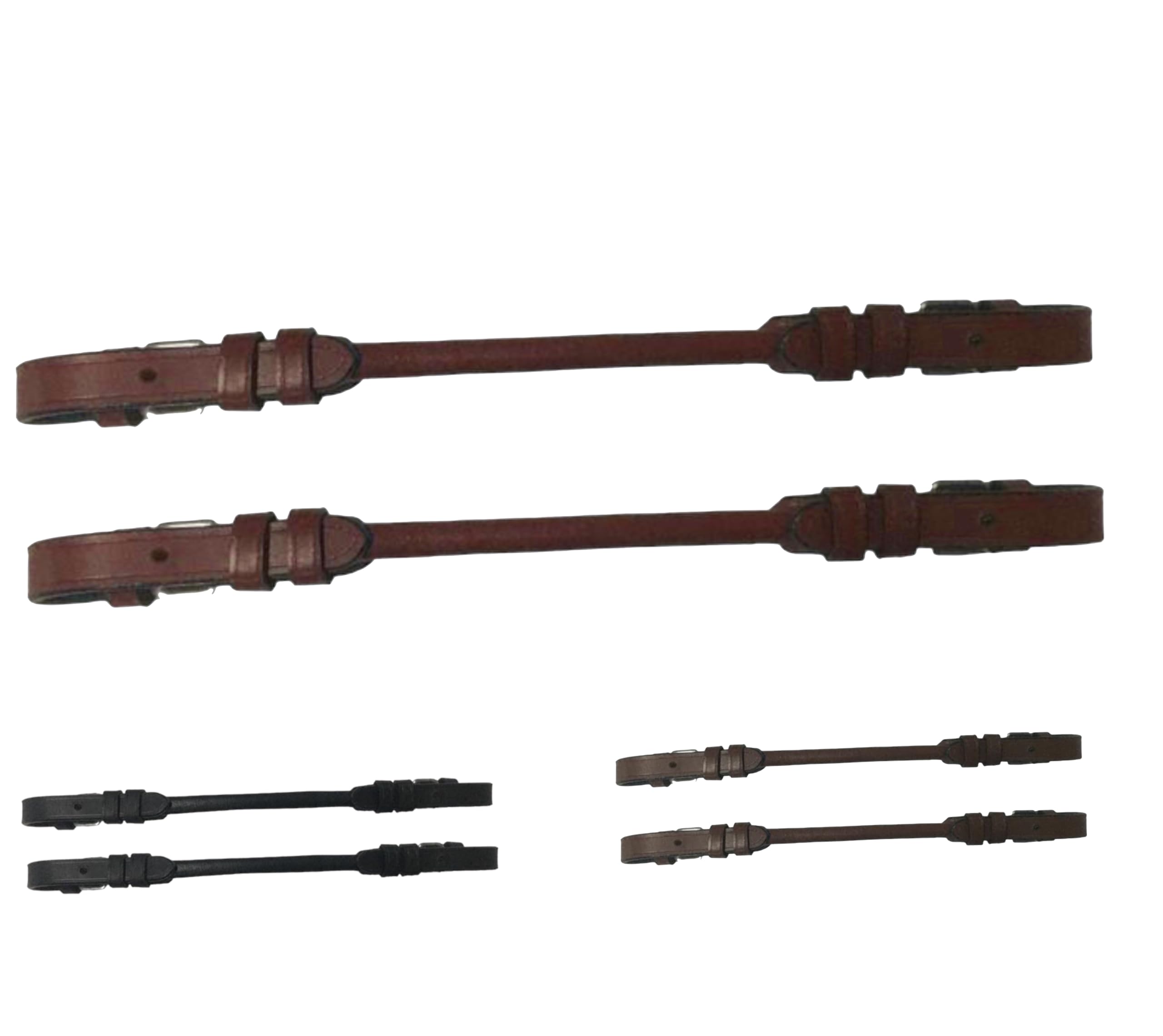 Majestic Ally Pair of Rolled Leather Balance Strap for English Saddles, Handle Strap for Safety when riding horse (Auburn)