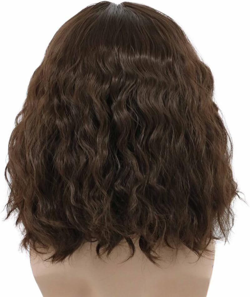 Karlery Men Fluffy Short Curly Brown Wig Halloween Cosplay Anime Costume Wig, Dark Brown, 24 inches - Image 5