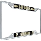 Desert Cactus University of Colorado License Plate Frame Buffaloes CU Buffs Holder for Front or Back of Car Metal Car Tag Holder Officially Licensed (Slogan 2)