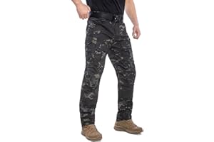NAVEKULL Men's Outdoor Tactical Pants Rip Stop Lightweight Waterproof Military Combat Cargo Work Hiking Pants