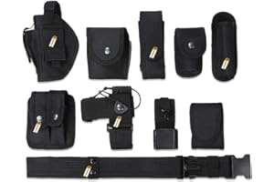 Lsgoodcare Multifunction Police Security Guard Military Tactical Duty Utility Waist Belt, Black 10 in 1 600D Nylon Adjustable Modular Equipment Law Enforcement Outdoor Duty Belts