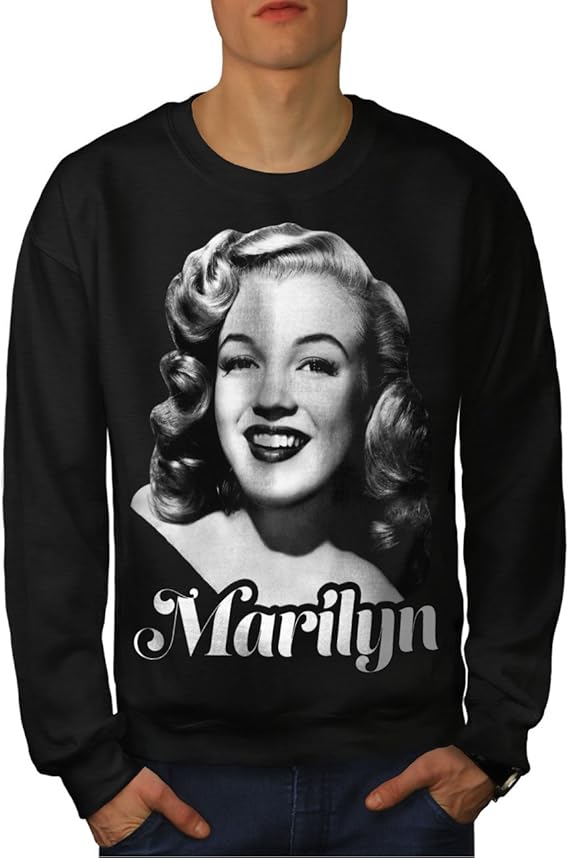 Wellcoda Celebrity She Marilyn Mens Sweatshirt, Marilyn Casual Pullover Jumper: Amazon.co.uk 