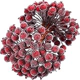 Tatuo 400 Pieces Artificial Frosted Holly Berries