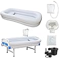 JJFFTAO,Medical Inflatable Bathtub,Inflatable Bed Bath,Medical PVC Bedside Shower Bathtub Kit,Bed Baths for The Disabled,Bed Tub+Bedside Water Bag+Electric air Pump+Medical Inflatable Shampoo Basin