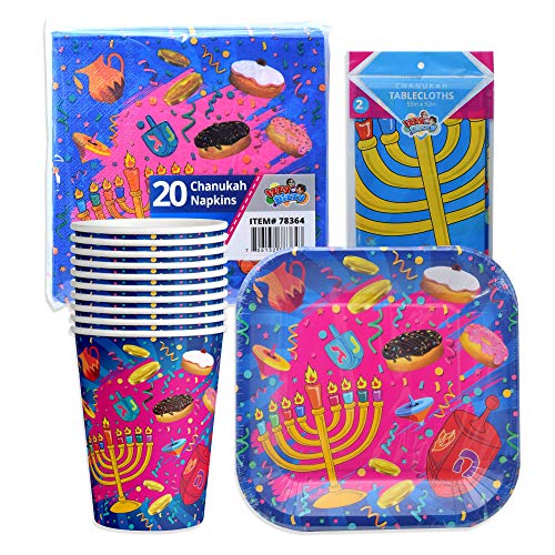 Izzy 'n' Dizzy Hanukkah Paper Goods Set Mega Pack Serves 10