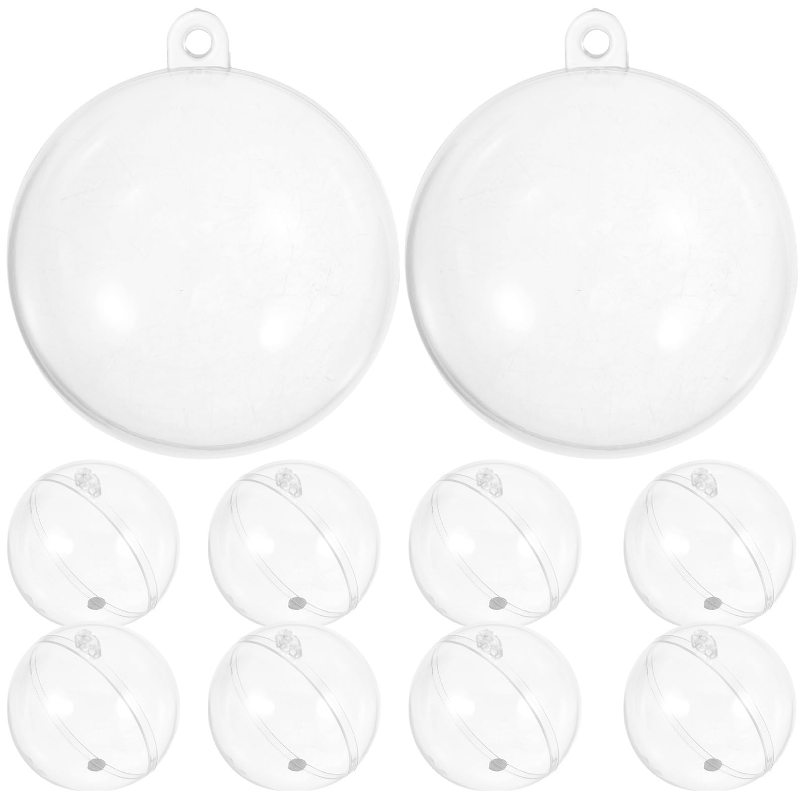 DOITOOL 30pcs Transparent Fillable Ball Christmas Tree Ball Ornaments Decorations Empty Hanging Baubles For DIY Xmas Tree Decorations Soap Bath Bomb 50mm