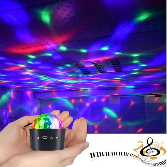 Mini Disco Ball Lights Battery Operated, YSSHUI Sound Activated Multi