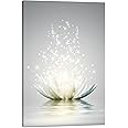 Canvas Prints Art Lotus Floral Pictures Wall Art for Zen Office Decor Meditation Poster Modern Artwork Painting Framed Ready to Hang(12x16inch)