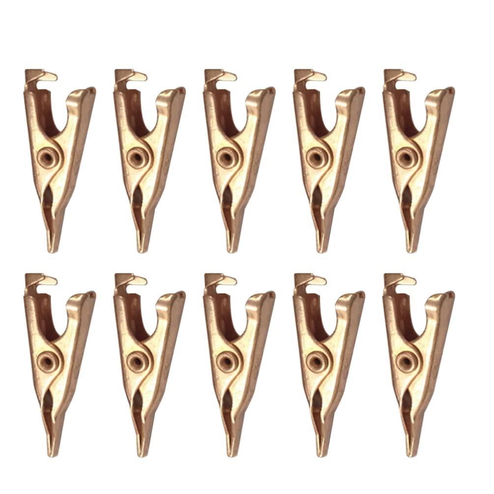 VILLCASE 10PCS Metal Alligator Clips, 1.09 Inch Clamps Electrical Test Clips Flat Mouth Small Clip for Laboratory Electric Testing Work