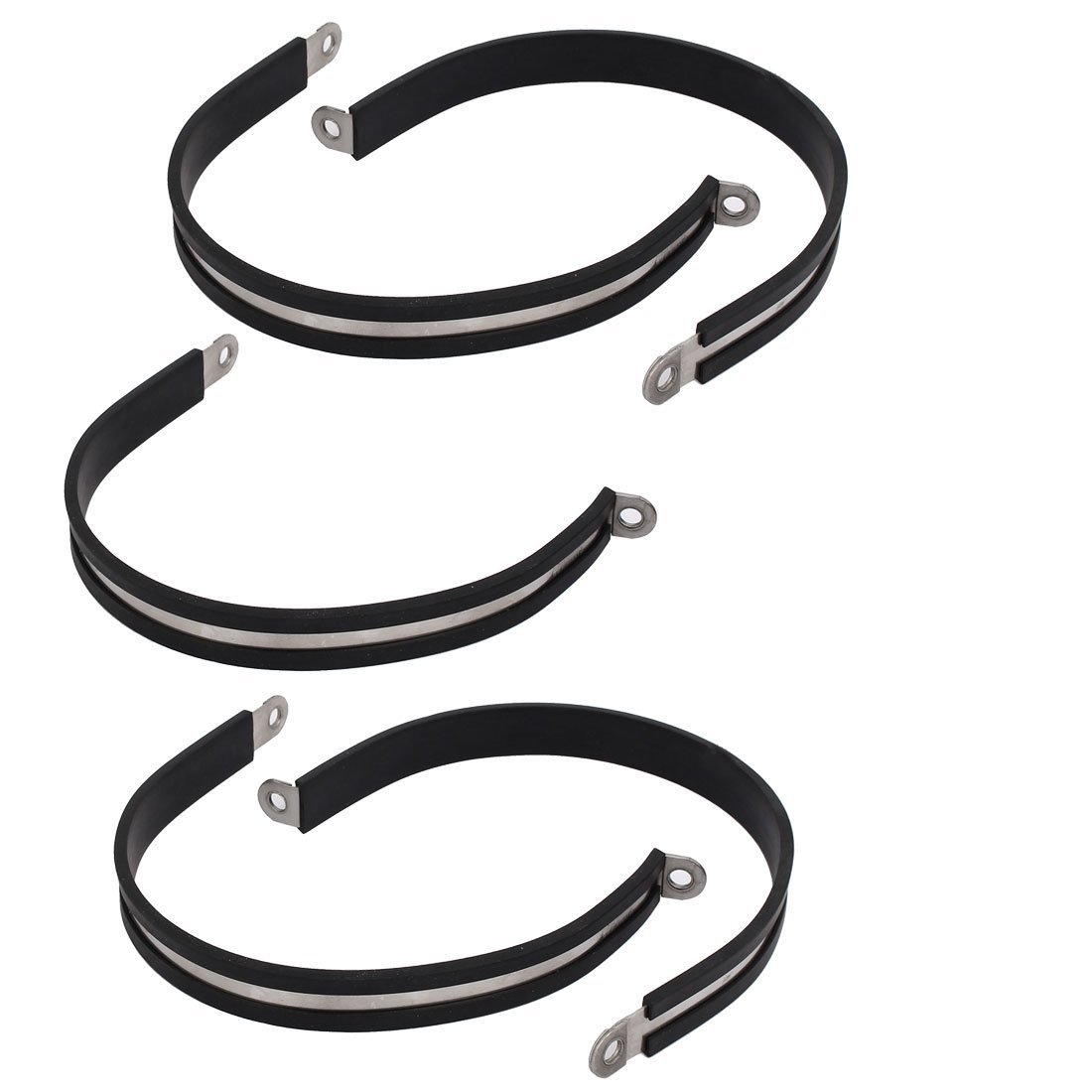 Sourcingmap 90mm Dia EPDM Rubber Lined P Clips Cable Hose Pipe Clamps Holder 5pcs