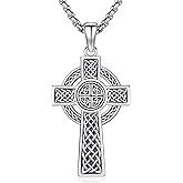 Hagkew 925 Sterling Silver Patron Saint Necklace Amulet Protection Pendant Religion Jewelry for Men Women With Stainless Steel Chain and Gifts Box