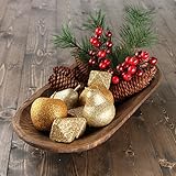 Factory Direct Craft Gold Glitter Ornaments, Pine Sprigs, Berries and Pinecones - Christmas Holiday Decorating Kit